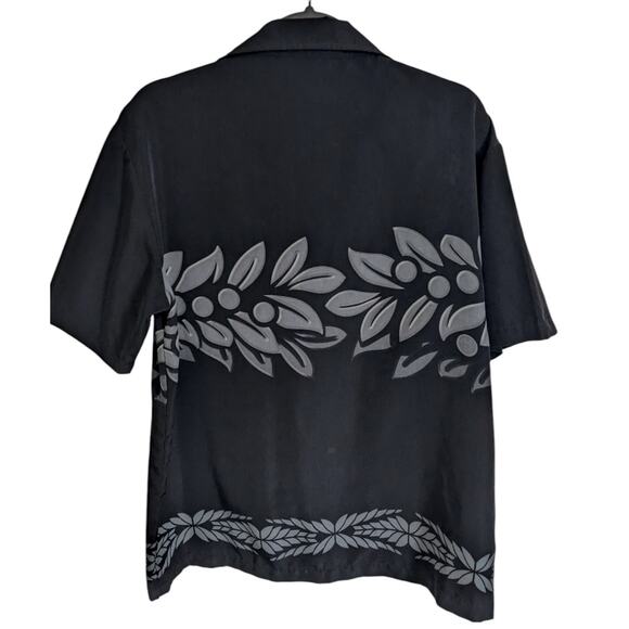 Y2K C-Two Hawaiian Surfer Girl Black Button Up Medium - Picture 2 of 3
